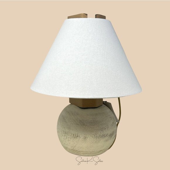 Medium Faux Wood Table Lamp Brown - Threshold Studio McGee - Target - Picture 7 of 7